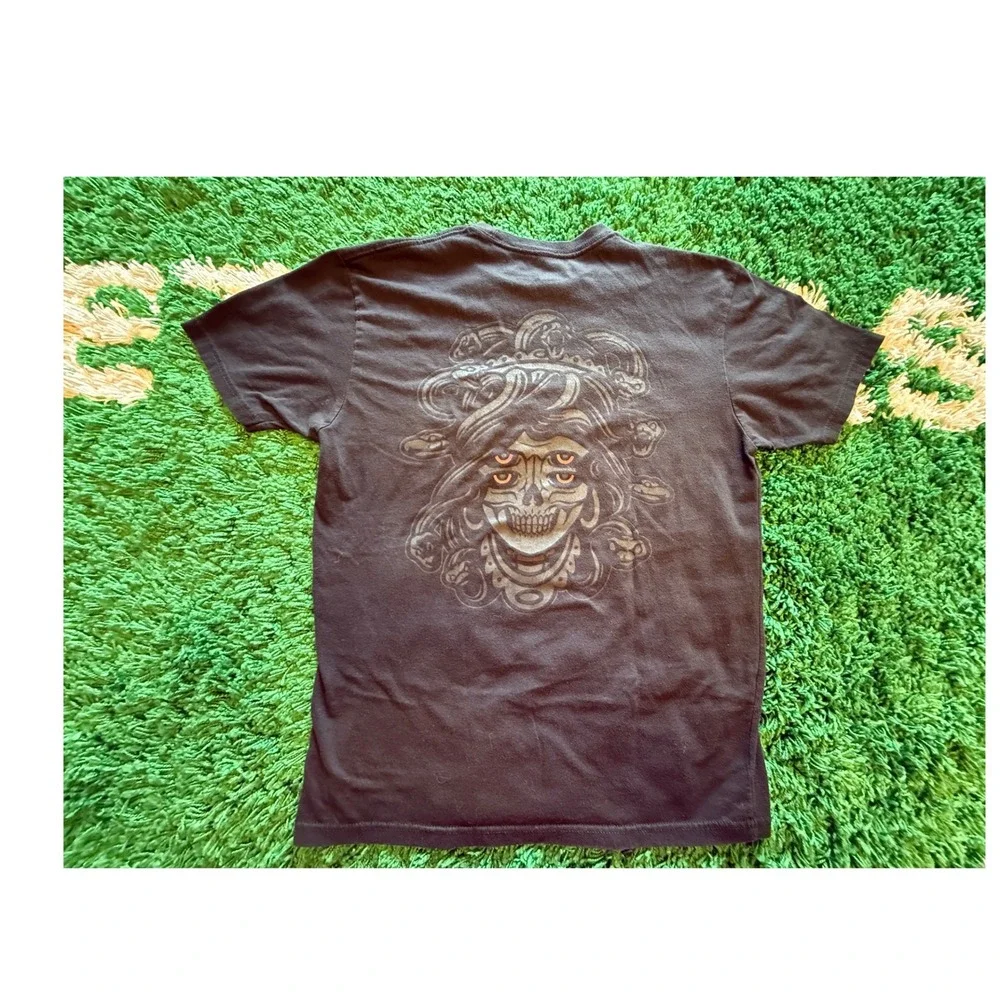 House of Earthly Delights T-Shirt Mens Large Black Good Medusa Skull Graphic